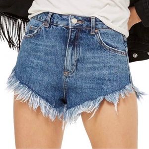 Topshop Kiri Fray Hem Denim Shorts